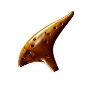 Mini Ocarina 12 Hole Ceramic Ocarina Alto C Classic Ocarina with Protective Bag Instrument for Music Lovers(Color:Yellow)