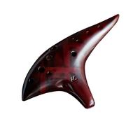 Mini Ocarina 12 Hole Ceramic Ocarina Alto C Classic Ocarina with Protective Bag Instrument for Music Lovers(Color:Brown)