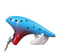 Mini Ocarina 12-hole ceramic ocarina alto C flute gradient Chinese Taoist professional musical instrument(Color:1)
