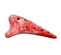 Mini Ocarina 12-hole color ocarina soprano in C for beginners teaching sound quality ceramic musical instrument(Color:D)