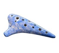 Mini Ocarina 12-hole color ocarina soprano in C for beginners teaching sound quality ceramic musical instrument(Color:B)