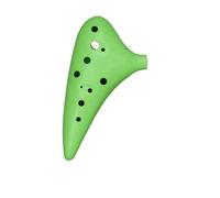 Mini Ocarina 12 Hole Ocarina 4 Colors Plastic Wind Instrument with Carry Bag Lanyard Accessory Suitable for Music(Color:Green)