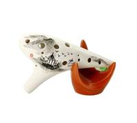 Mini Ocarina 12-hole ocarina alto AC key hand-painted smoked ocarina professional playing ancient style(4)