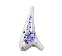 Mini Ocarina 12-hole ocarina alto C blue and white hand-painted beginner teaching ocarina national musical instrument(3)