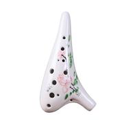 Mini Ocarina 12-hole ocarina alto C blue and white hand-painted beginner teaching ocarina national musical instrument(2)