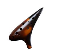 Mini Ocarina 12 Hole Ocarina Black And Yellow Splicing Is Suitable For Beginners(A)