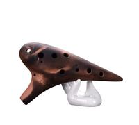 Mini Ocarina 12-hole professional ocarina ceramic high-grade smoked purple pottery ceramic ocarina alto AC treble SC SG SF(Color:1)