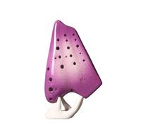 Mini Ocarina 3-Tube Ceramic Ocarina AC Gradient Purple Blue Ocarina Music Flute Alto C Key(Color:1)