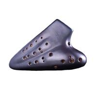 Mini Ocarina 3-Tube Ceramic Ocarina Alto C Key Smoked Professional Ocarina 12 Hole Musical Flute Traditional Instrument