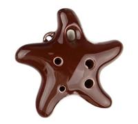 Mini Ocarina 4-color ocarina 6-hole ocarina alto C beginner's ocarina travel souvenir teaching toy ceramic pendant(Color:2)