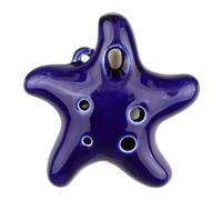 Mini Ocarina 4-color ocarina 6-hole ocarina alto C beginner's ocarina travel souvenir teaching toy ceramic pendant(Color:6)