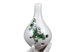 Mini Ocarina 6-hole alto ocarina in C key professional instrument for beginners with six holes long mouth and green crack(Style 1)
