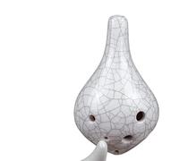 Mini Ocarina 6-hole alto ocarina in C key professional instrument for beginners with six holes long mouth and green crack(Style2)
