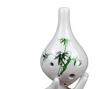 Mini Ocarina 6-hole alto ocarina in C key professional instrument for beginners with six holes long mouth and green crack(Style 4)
