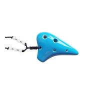 Mini Ocarina 6-hole Necklace High-pitched F Key Portable Musical Instrument Gift (Color : Blue)