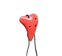 Mini Ocarina 6-hole Necklace High-pitched F Key Portable Musical Instrument Gift (Color : Red)