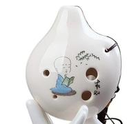Mini Ocarina 6-hole small ocarina alto C beginner ocarina travel souvenir teaching ceramic pendant(10)