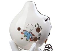 Mini Ocarina 6-hole small ocarina alto C beginner ocarina travel souvenir teaching ceramic pendant(13)
