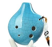 Mini Ocarina 6-hole small ocarina alto C beginner ocarina travel souvenir teaching ceramic pendant(11)