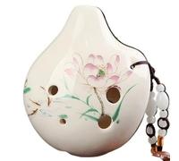 Mini Ocarina 6-hole small ocarina alto C beginner ocarina travel souvenir teaching ceramic pendant(4)