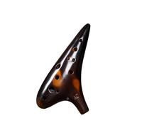 Mini Ocarina Amber yellow smoked twelve-hole ocarina alto C key AC ceramic made performance ocarina