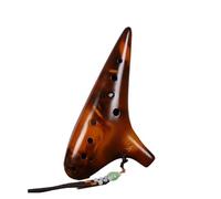 Mini Ocarina Amber yellow straw smoked 12-hole ocarina alto C key AC crisp and accurate tone