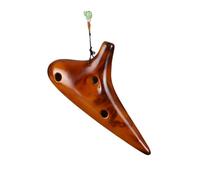 Mini Ocarina Amber yellow straw smoked ocarina 12 holes alto C key AC teaching performance level
