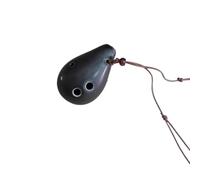 Mini Ocarina Beginner Ocarina 6 Hole Round(Black)