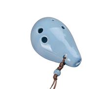 Mini Ocarina Beginner Ocarina 6 Hole Round(Light Blue)