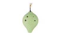 Mini Ocarina Beginner's introduction to multi-color 6-hole crackle-glaze short-mouthed ocarina(Green)