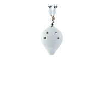 Mini Ocarina Beginner's introduction to multi-color 6-hole crackle-glaze short-mouthed ocarina(White)