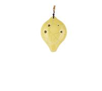 Mini Ocarina Beginner's introduction to multi-color 6-hole crackle-glaze short-mouthed ocarina(Yellow)