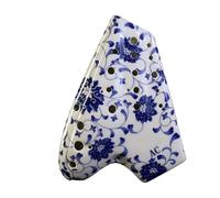 Mini Ocarina Blue and white handmade ocarina three-tube wide range professional performance instrument