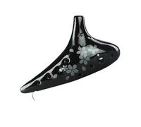 Mini Ocarina Bright Tung Blossom Ocarina 12-hole Ocarina Alto C Key Black Pottery AC Alto + Complete Set