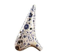 Mini Ocarina Ceramic Ocarina 12 Hole Ocarina of Time Alto C Key Ocarina Professional Instrument(Color:AG)