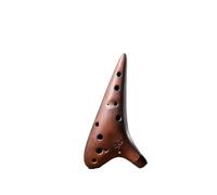Mini Ocarina Ceramic Ocarina 12 Hole Purple Clay Smoked Ocarina Xun Music Flute Professional(Color:SG)