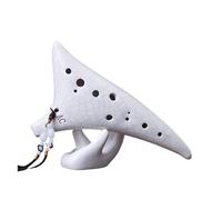 Mini Ocarina Ceramic popular model smoked/white cracked 12 holes beginners entry alto C key(2)