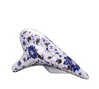 Mini Ocarina Classical hand-painted blue and white ocarina 12-hole alto c-key elegant ocarina playing teaching materials(2)