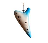 Mini Ocarina Gradient blue style ocarina 12-hole alto C key ceramic production tutorial for beginners