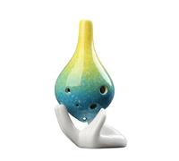 Mini Ocarina Long Mouth Gradient Ocarina Creative Color Student Ceramic Handmade Beginner AC Sound 6 Holes(Color:5)