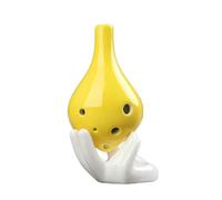 Mini Ocarina Long Mouth Solid Ocarina 6 Hole Creative Gradient Color Student Ceramic Handmade Beginner Ac Sound(Color:6)