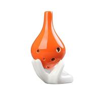 Mini Ocarina Long Mouth Solid Ocarina 6 Hole Creative Gradient Color Student Ceramic Handmade Beginner Ac Sound(Color:3)