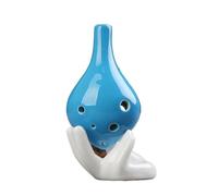 Mini Ocarina Long mouth solid ocarina creative gradient color student ceramic handmade beginner Ac tone 6 holes(Color:1)