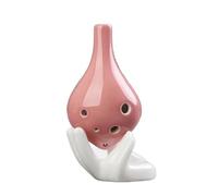 Mini Ocarina Long mouth solid ocarina creative gradient color student ceramic handmade beginner Ac tone 6 holes(Color:4)