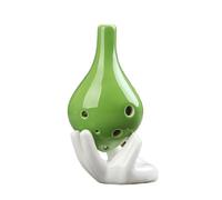Mini Ocarina Long mouth solid ocarina creative gradient color student ceramic handmade beginner Ac tone 6 holes(Color:2)