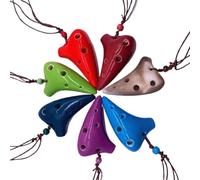 Mini Ocarina Mini Ocarina Hand Painted Animal Pattern Monochrome Style Also Available for Beginners 6 Holes(Color:2)