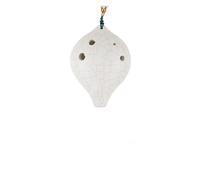Mini Ocarina Multi-color 6-hole cracked glaze short-mouthed ocarina for beginners AC alto C(White)