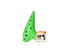 Mini Ocarina Multi-color ocarina 12 holes AC alto C key plastic beginner entry teaching musical instrument school dedicated(Green)
