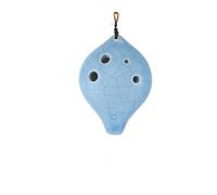 Mini Ocarina Multi-color S/G high-pitched 6-hole cracked glaze short-mouthed ocarina for beginners(Blue)