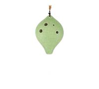 Mini Ocarina Multi-color S/G high-pitched 6-hole cracked glaze short-mouthed ocarina for beginners(Green)